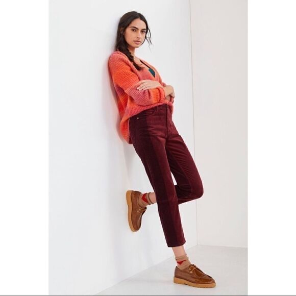 NEW Anthropologie Pilcro Ultra High-Rise Slim Straight Corduroy Pants Plus 16W - Picture 1 of 8